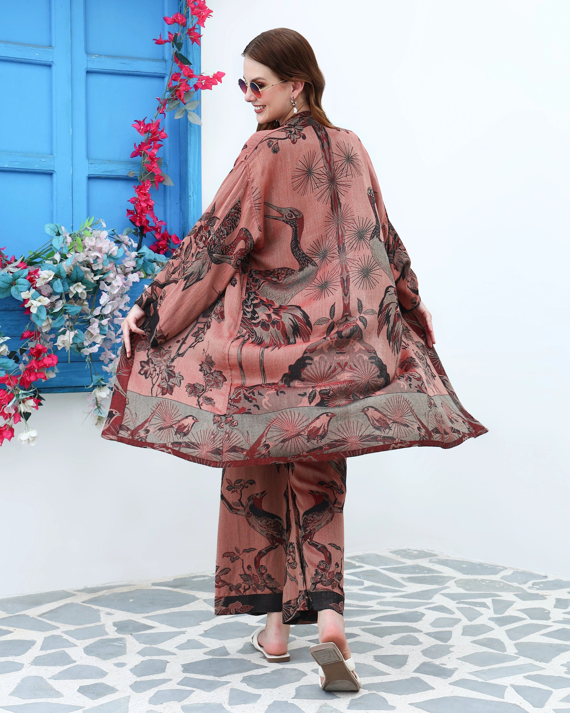 Noir cherry -  Short kaftan shirt