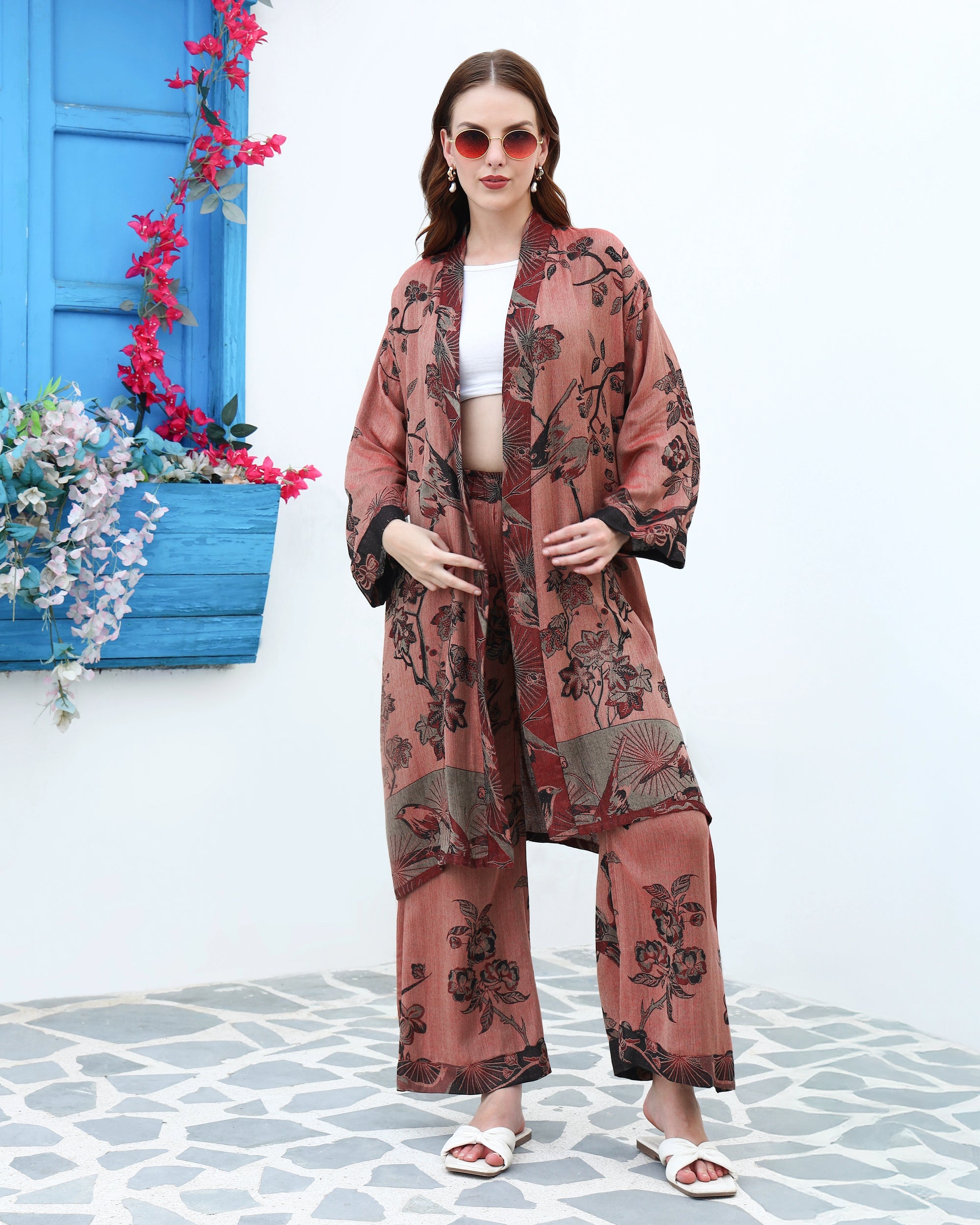 Noir cherry -  Short kaftan shirt