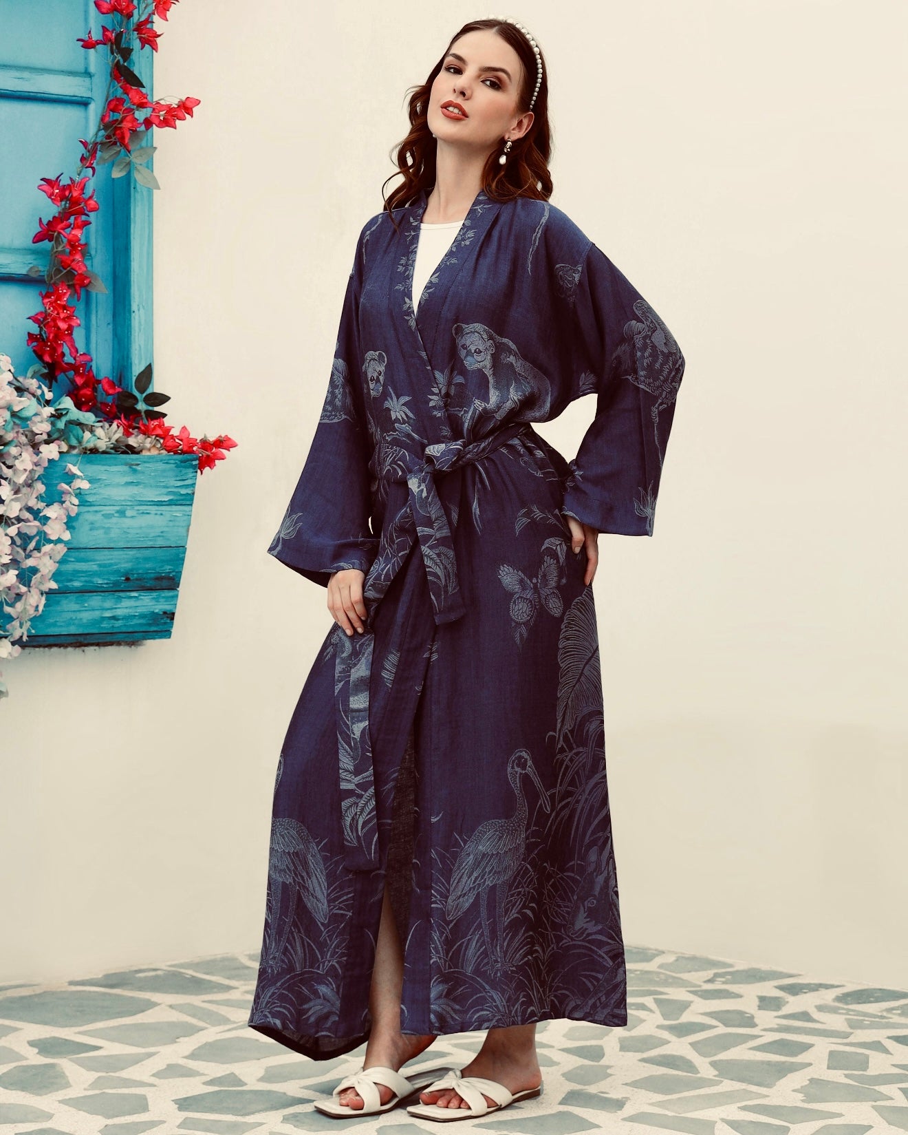 Navy - Kaftan robe
