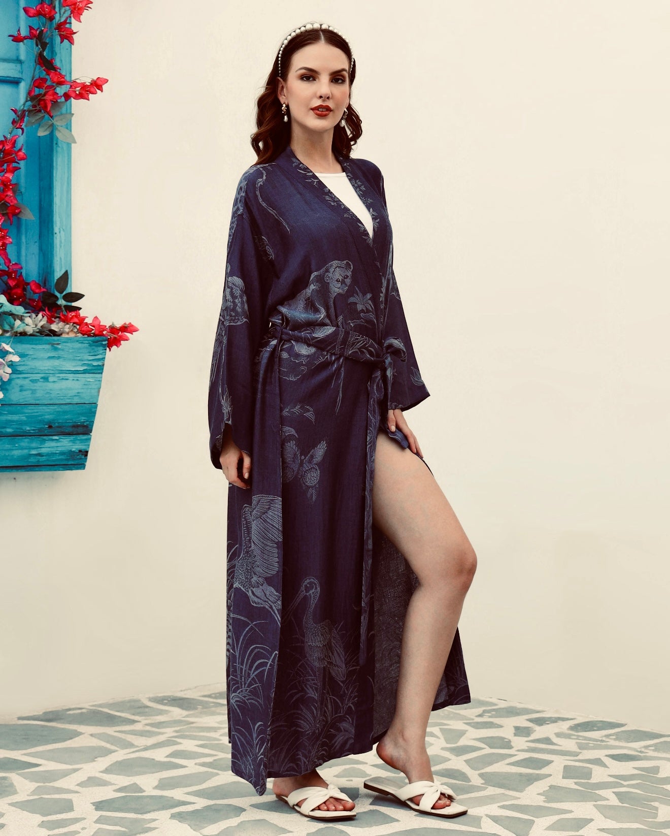 Navy - Kaftan robe
