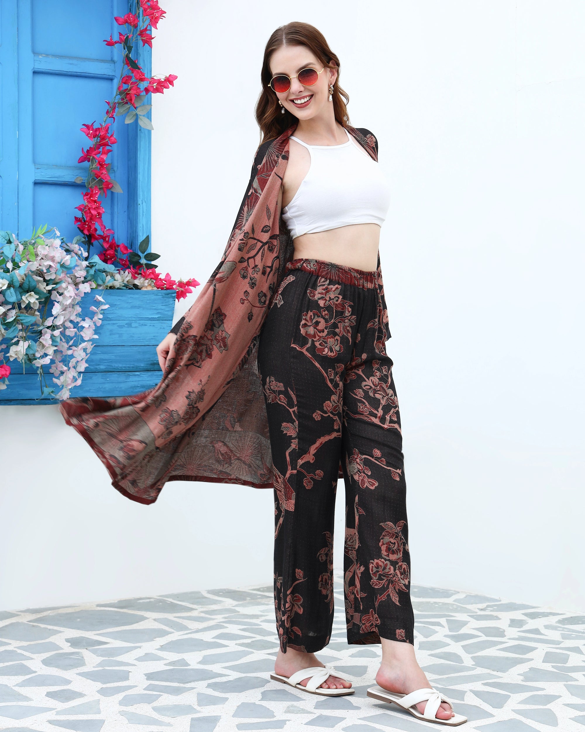 Noir cherry -  Short kaftan shirt