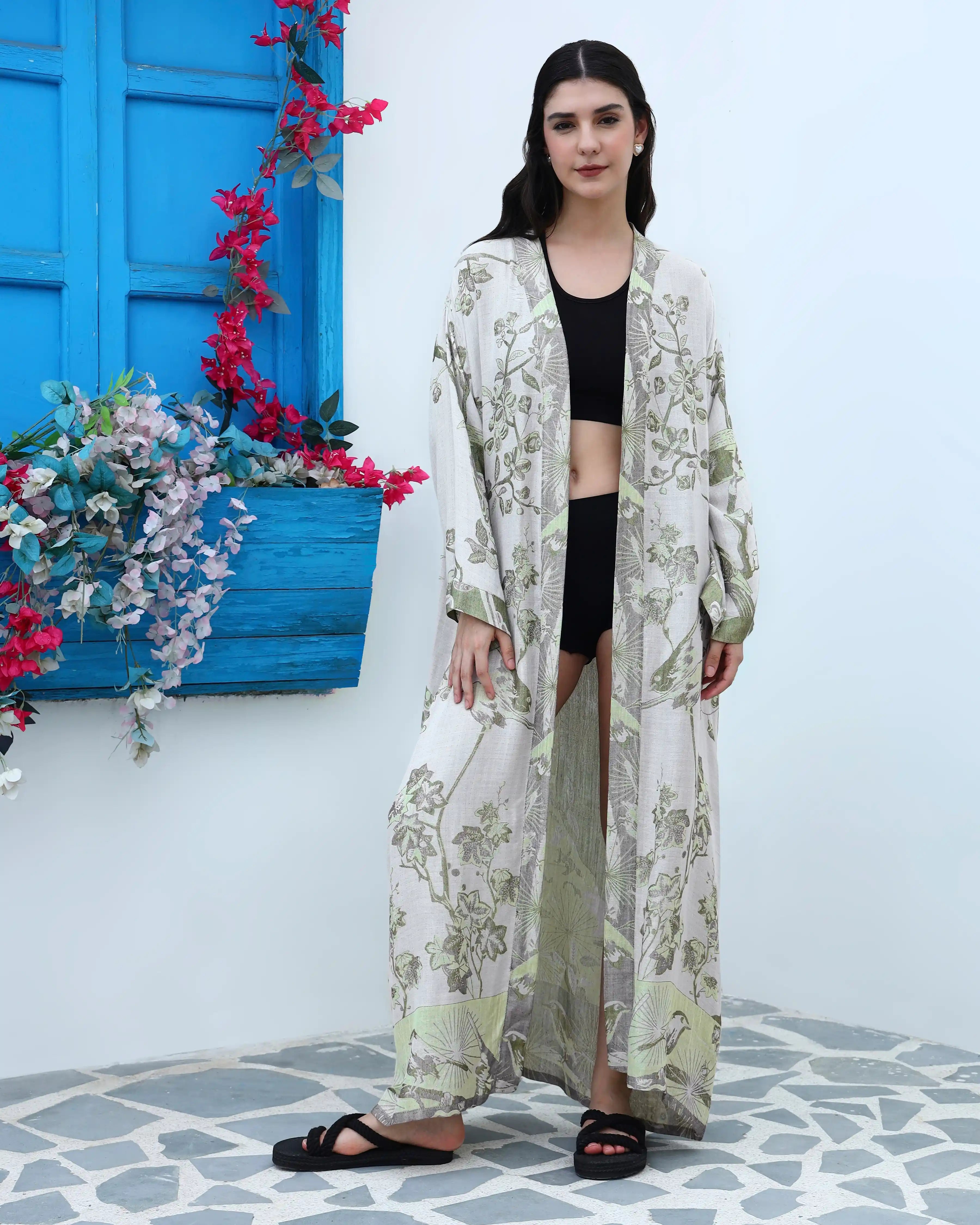 Mint mist - Kaftan robe – Cashmere U