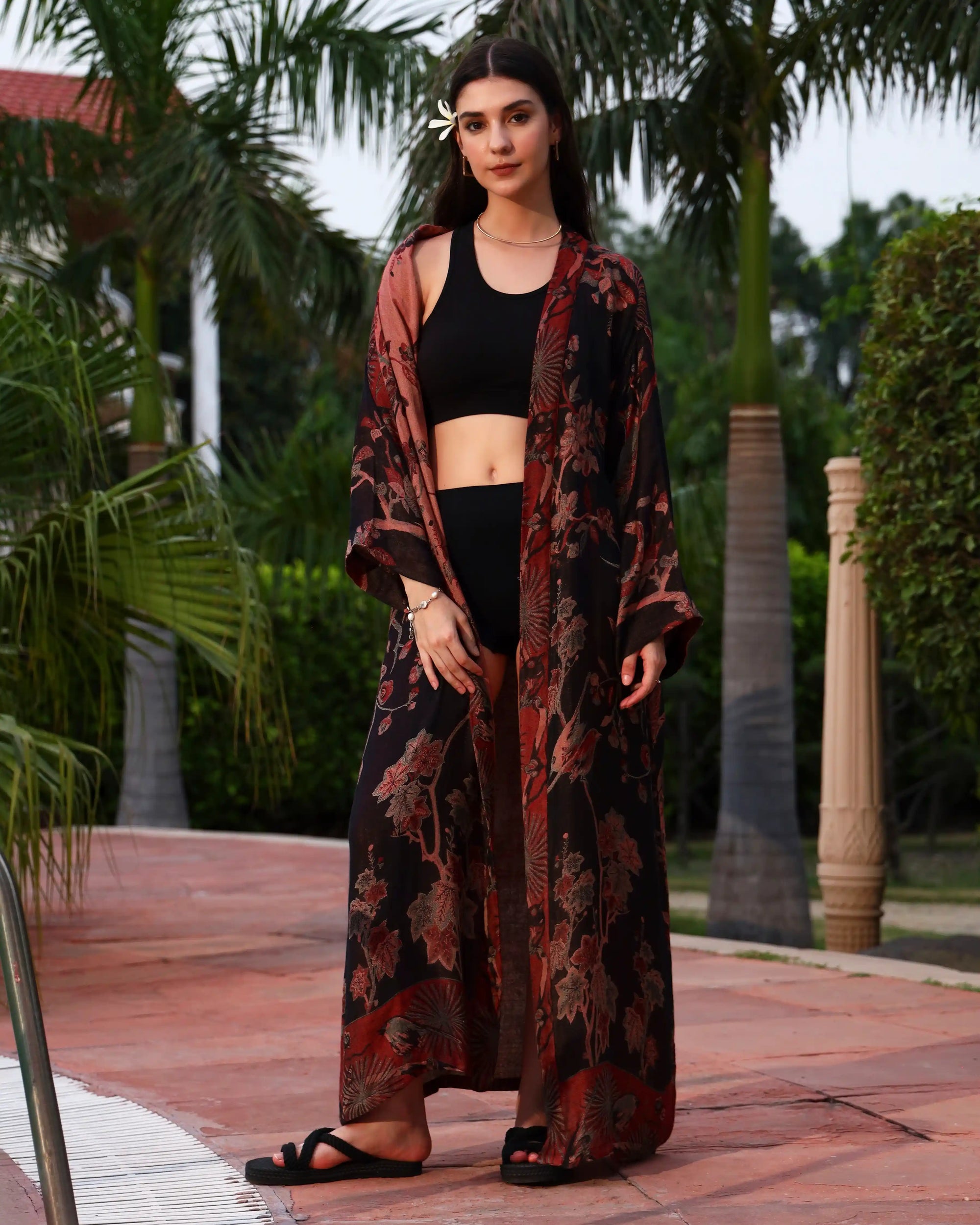 Noir cherry - Kaftan robe