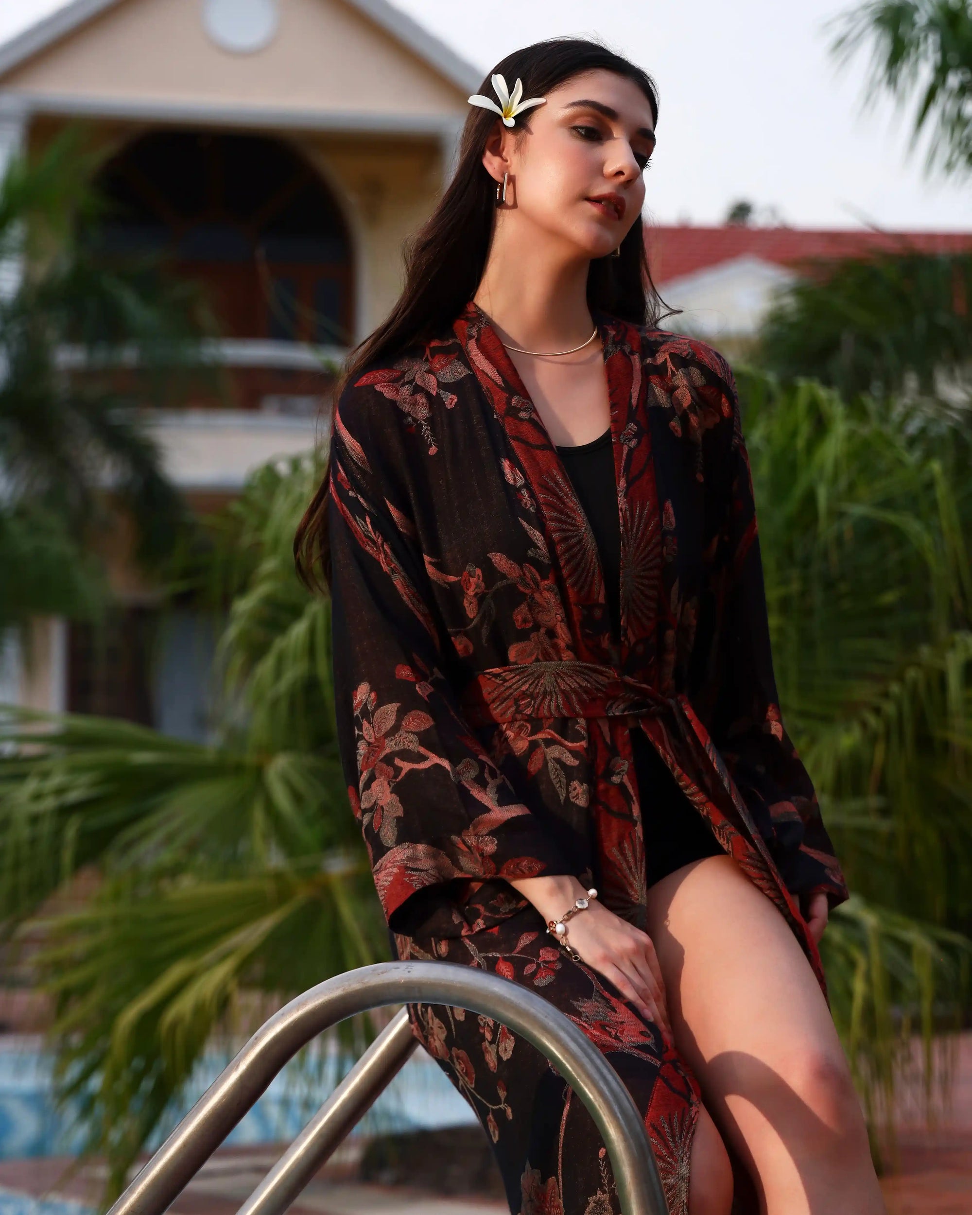 Noir cherry - Kaftan robe