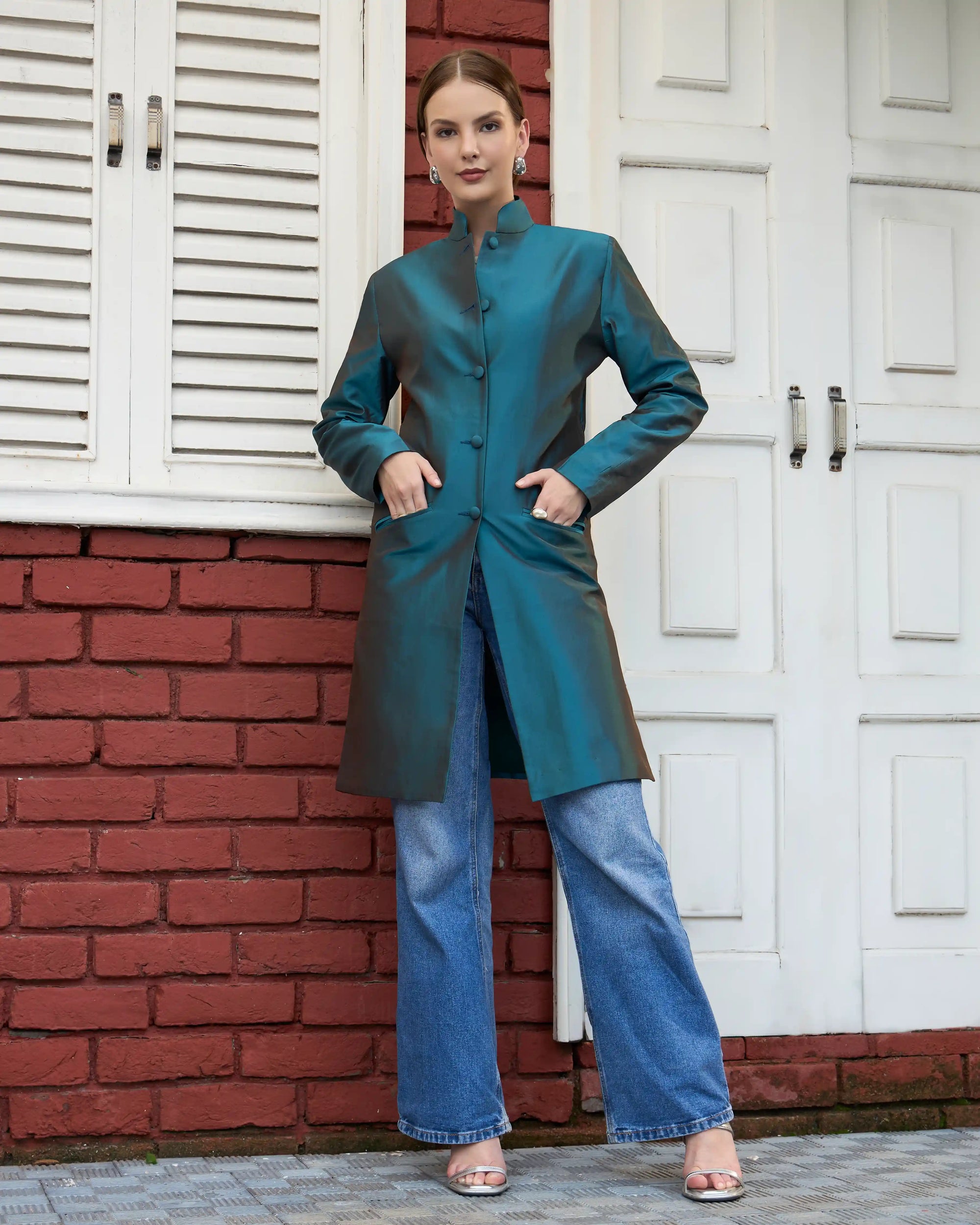 Teal - Jodhpur coat