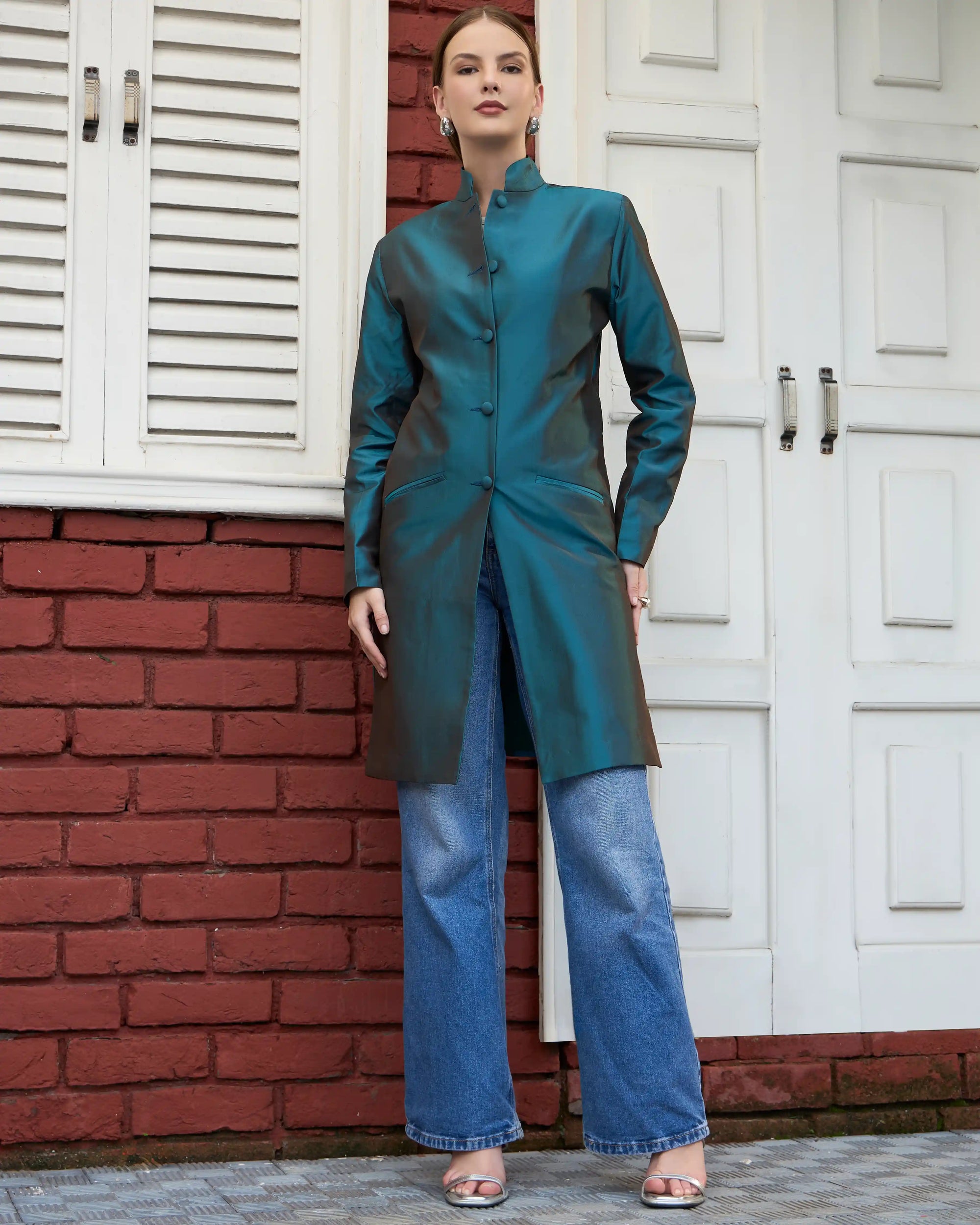 Teal - Jodhpur coat