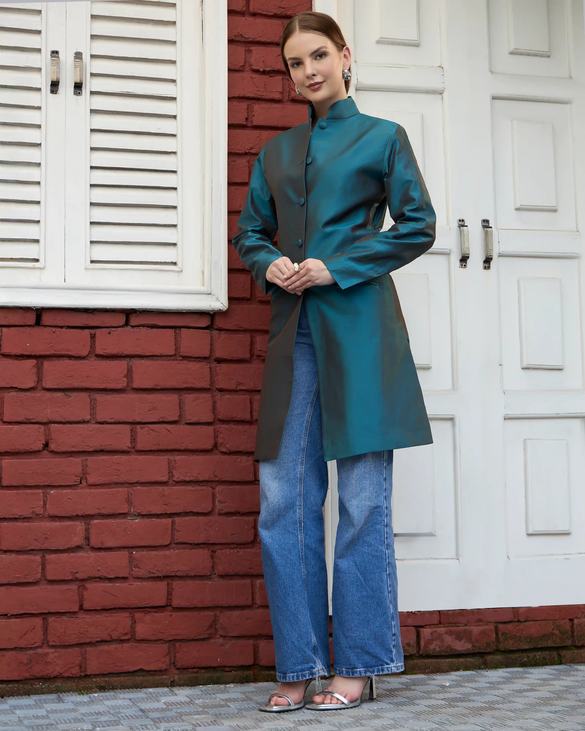 Teal - Jodhpur coat